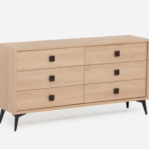 KIERA — Mid-century modern 6-drawer chest (40-38-96-04)