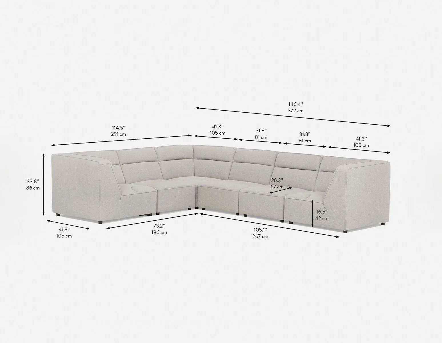 REVAN — Modern modular sofa customize to fit your space (58-84-89-30) - Image 6