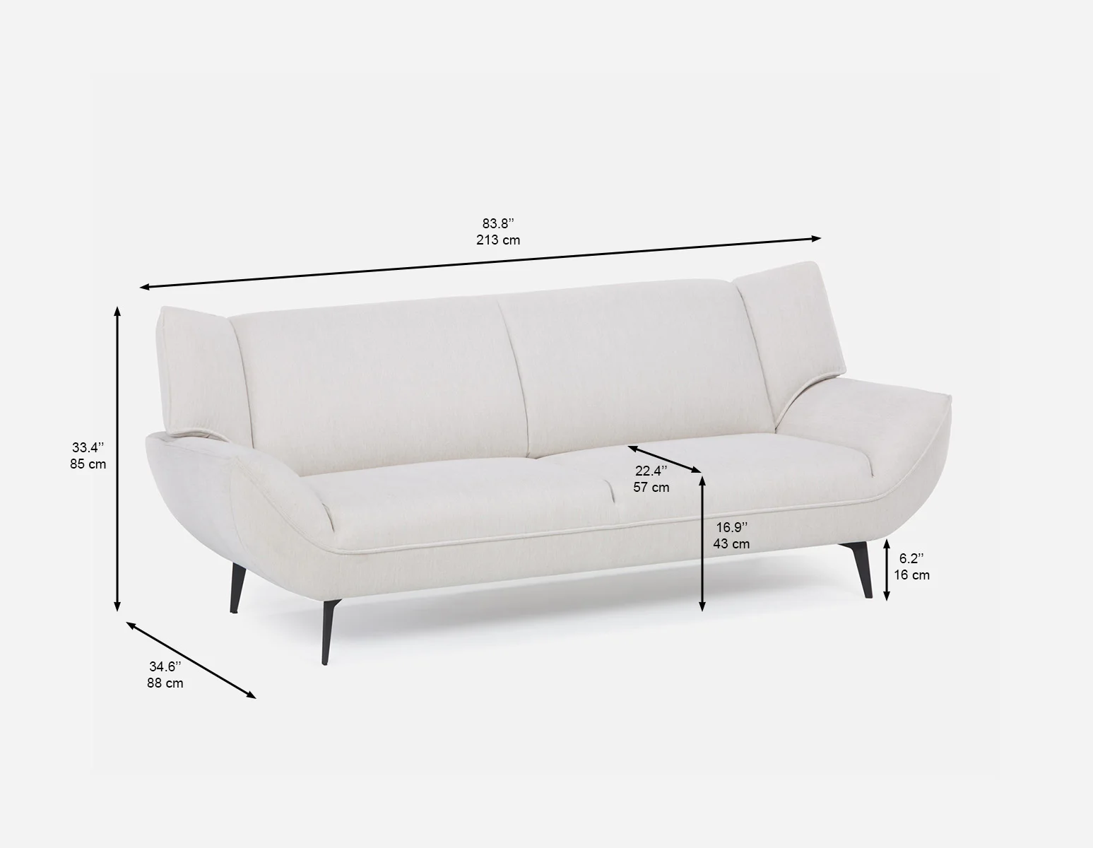 MARJORIE — Modern contemporary sofa (57-64-77-95) - Image 9
