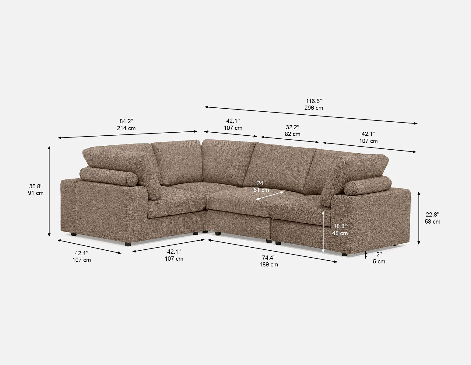 OLISA — 4-pc modular interchangeable sofa (14-34-75-52) - Image 10