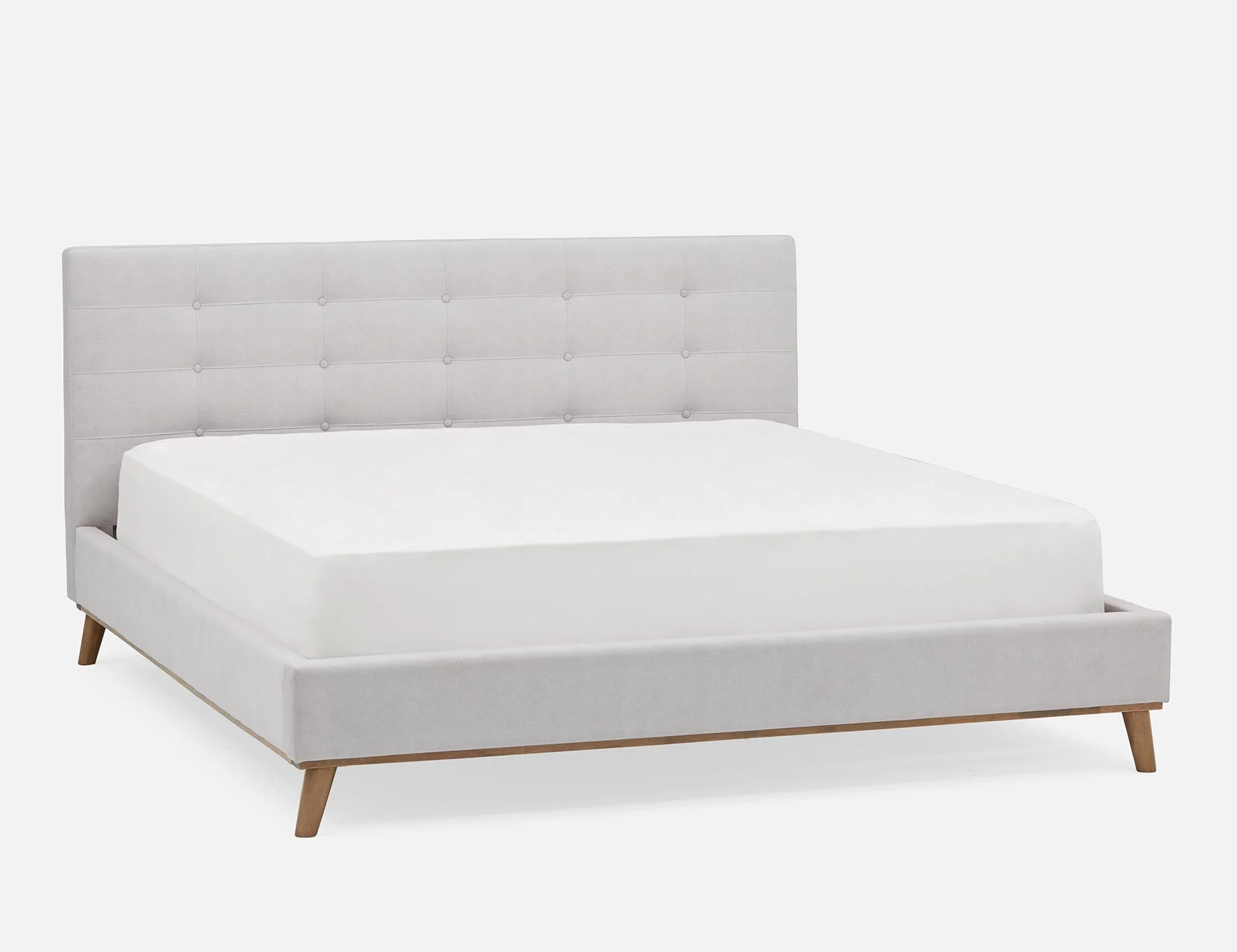 CARME — Mid-century modern tufted upholstered king size bed (98-53-18-30-D) - Image 2
