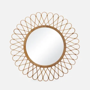 BANNON — Rattan framed mirror 104 cm