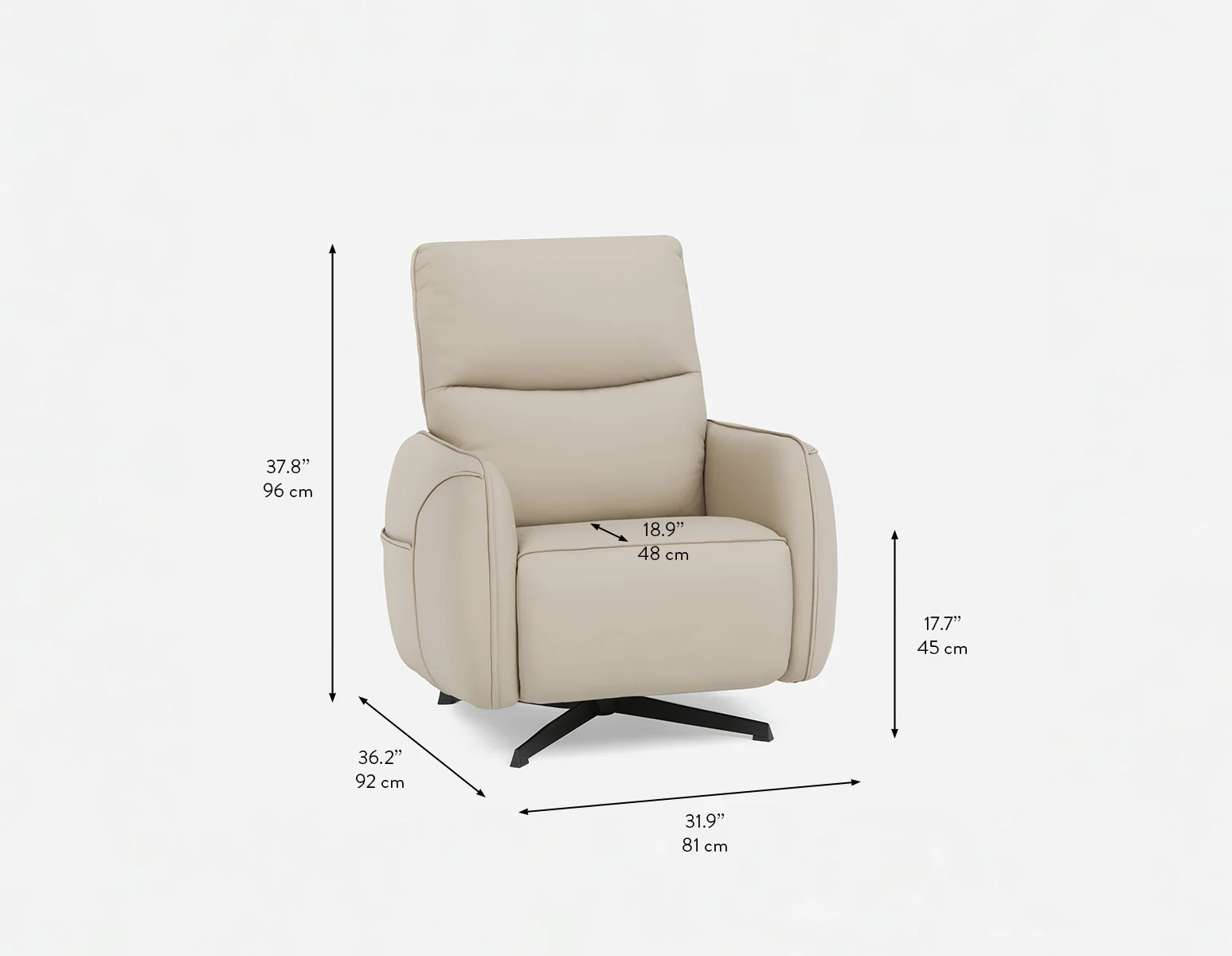 JASPER — Modern contemporary power-reclining armchair (75-81-07-95) - Image 14