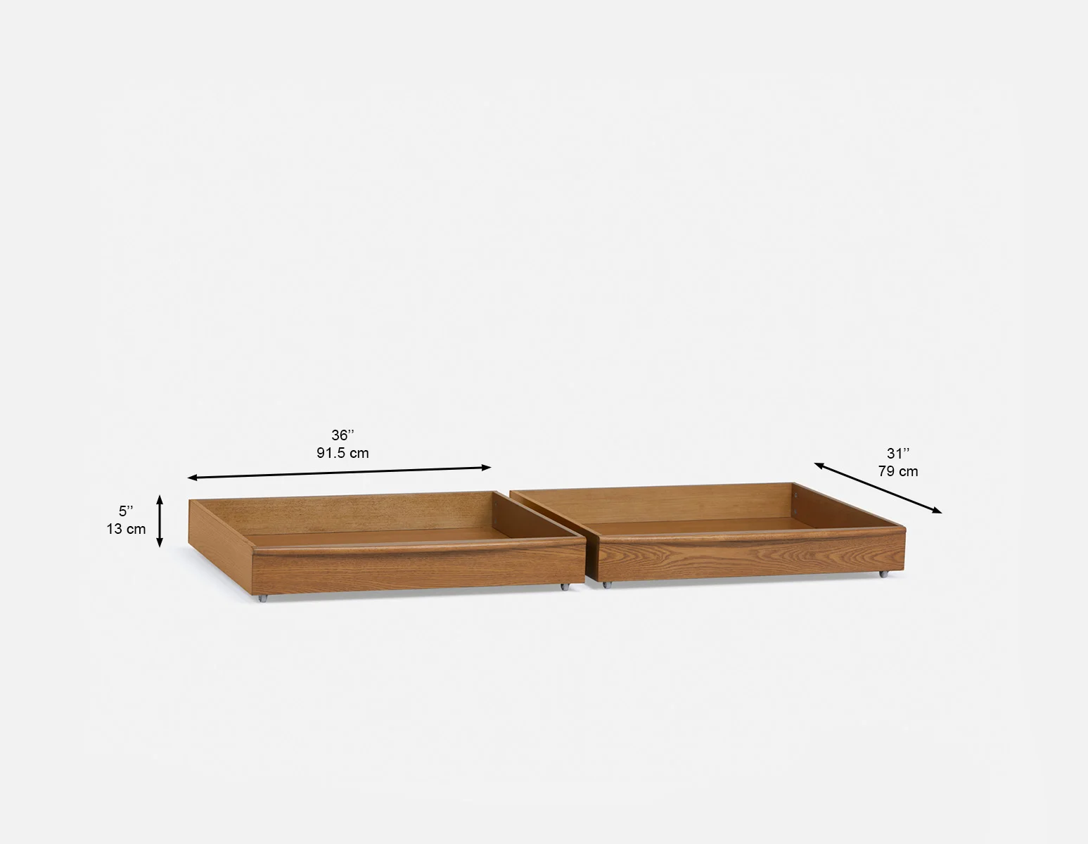 BENA — Bed storage drawer set of 2 with casters - Image 10