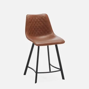 MALI — Mid-century modern counter stool with backrest 61 cm (68-92-91-96)