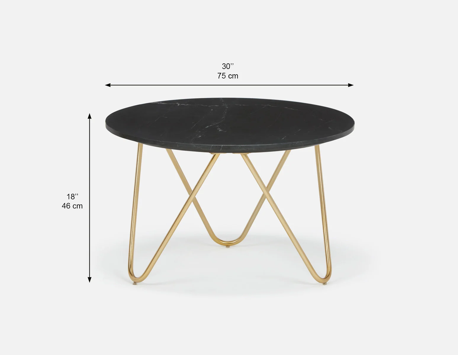 AKOT — Round marble coffee table 75 cm with gold-colored metal legs (23-73-87-20) - Image 5