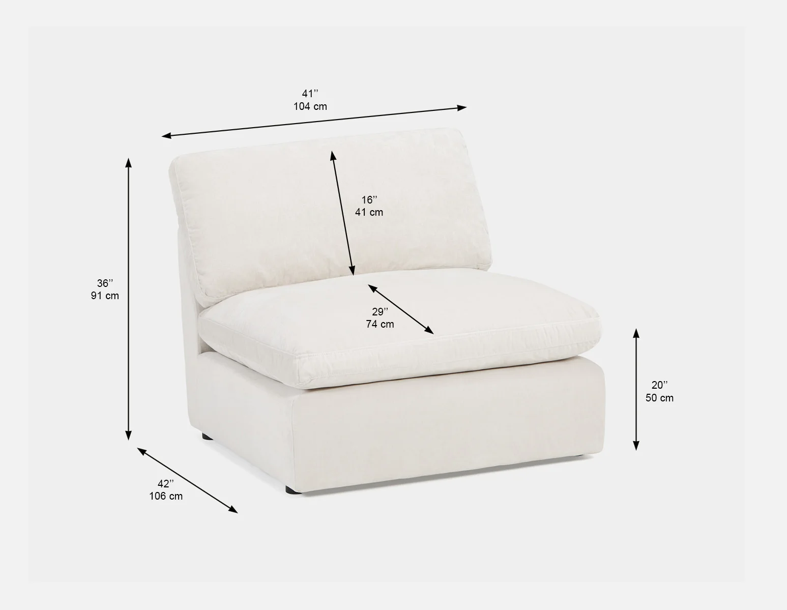 CHABLIS — Modular armless sofa customize to fit your space (62-55-30-46-D) - Image 8