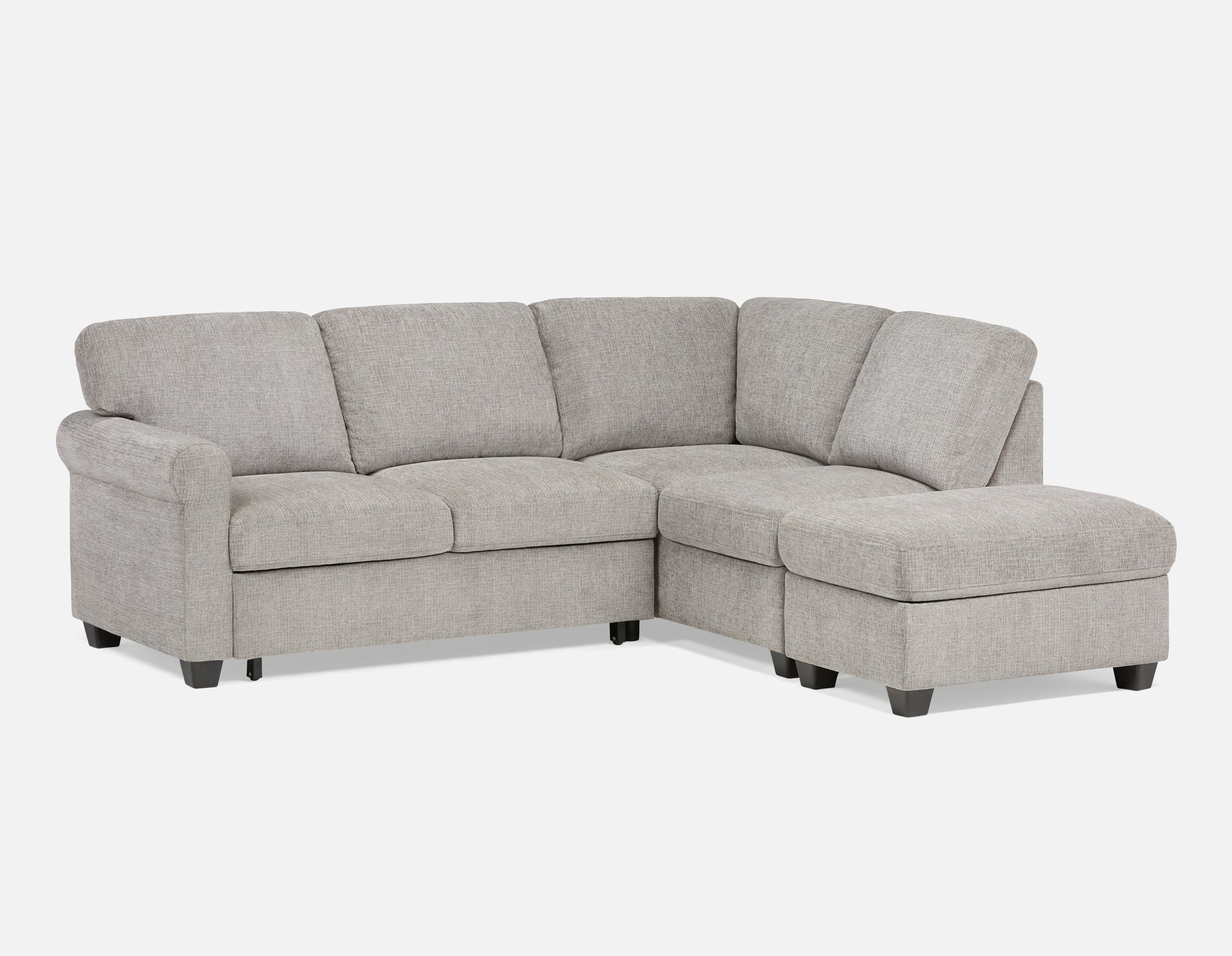 DELPHINE — Traditional right-facing sectional sofa-bed with storage (28-94-59-30)