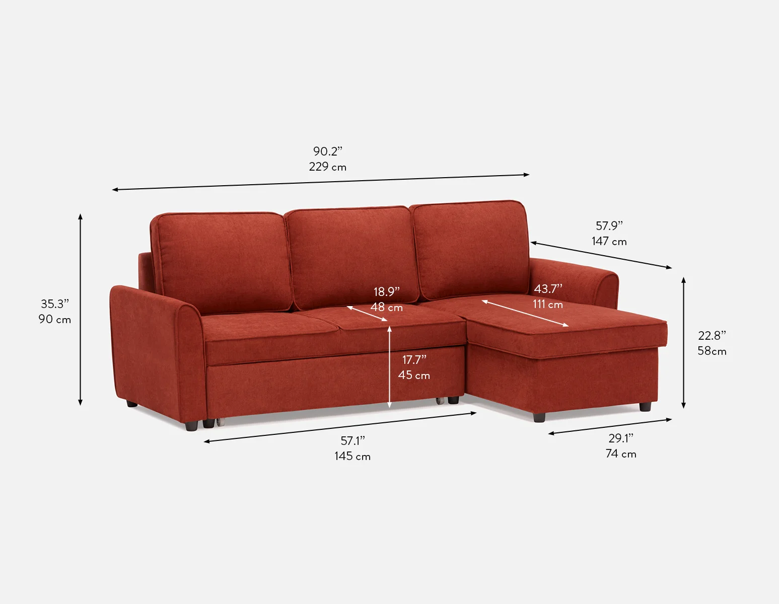 ALEX — Modern interchangeable sectional sofa-bed with storage (31-55-40-79) - Image 15