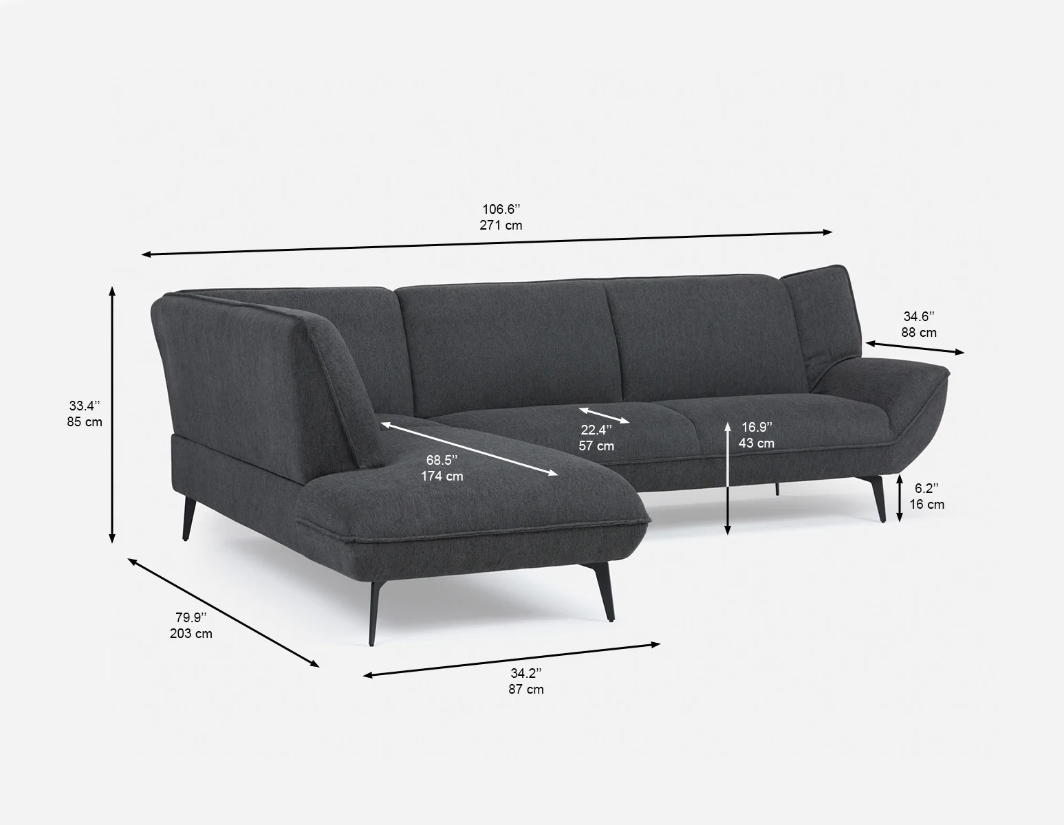 MARJORIE — Modern contemporary sectional-sofa (22-97-07-33) - Image 10