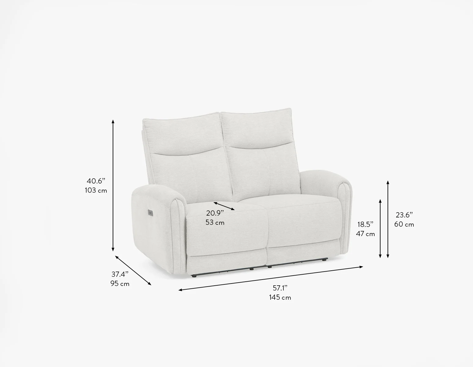CALVERO — Contemporary power-reclining loveseat with usb port (54-20-95-95) - Image 14