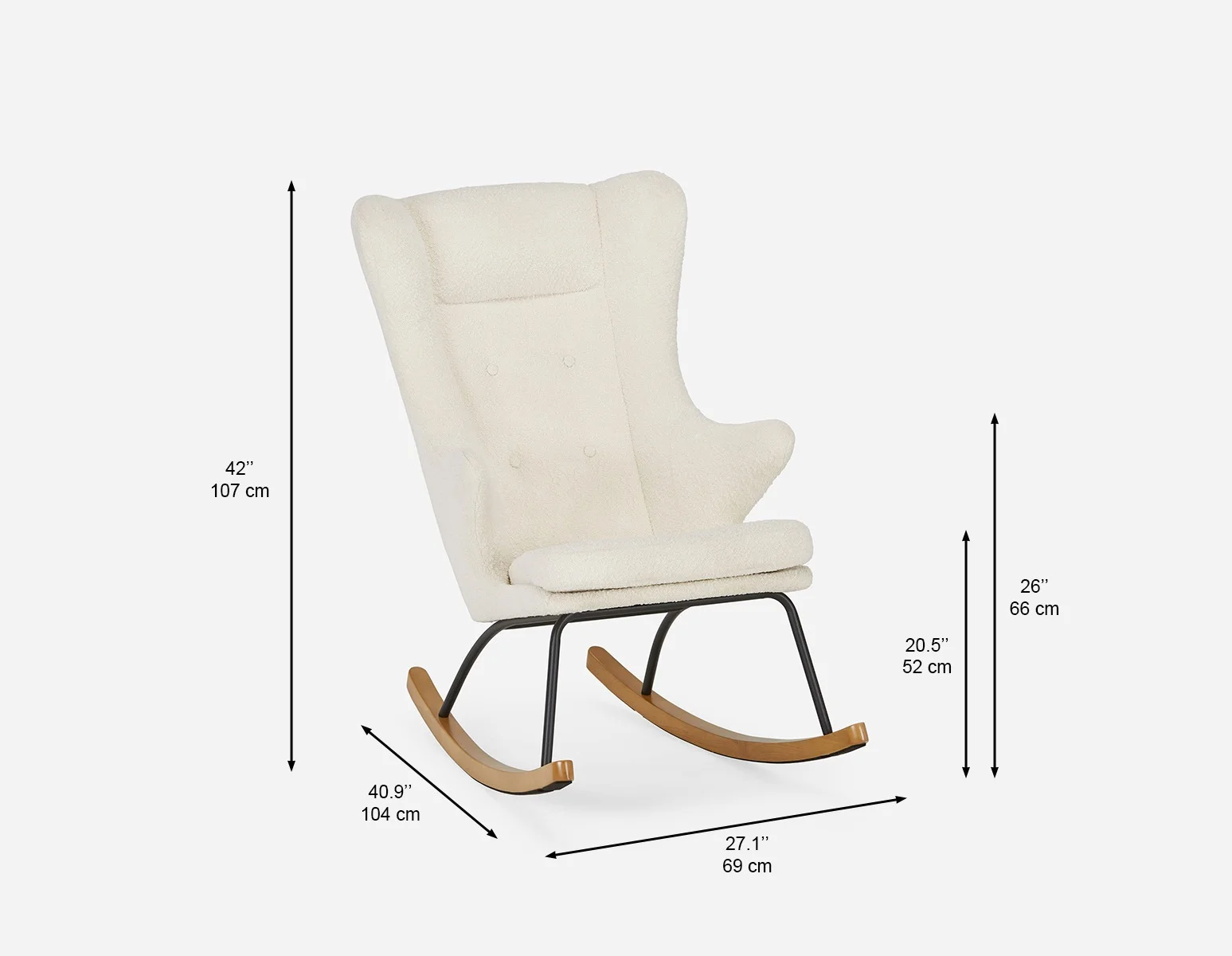 GUYAN — Faux shearling rocking armchair - Image 9
