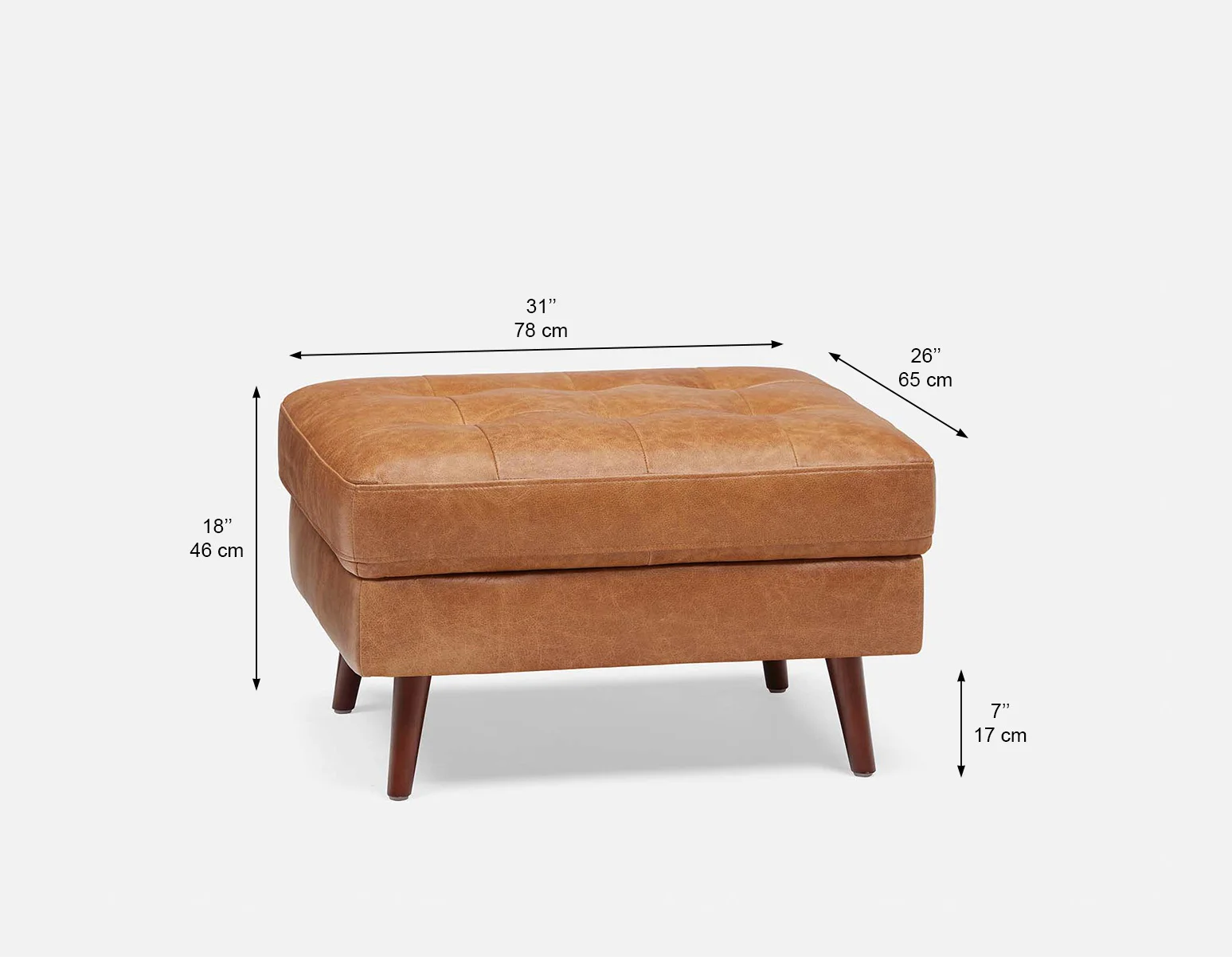 KINSEY — 100% leather ottoman (99-16-71-49-D) - Image 6
