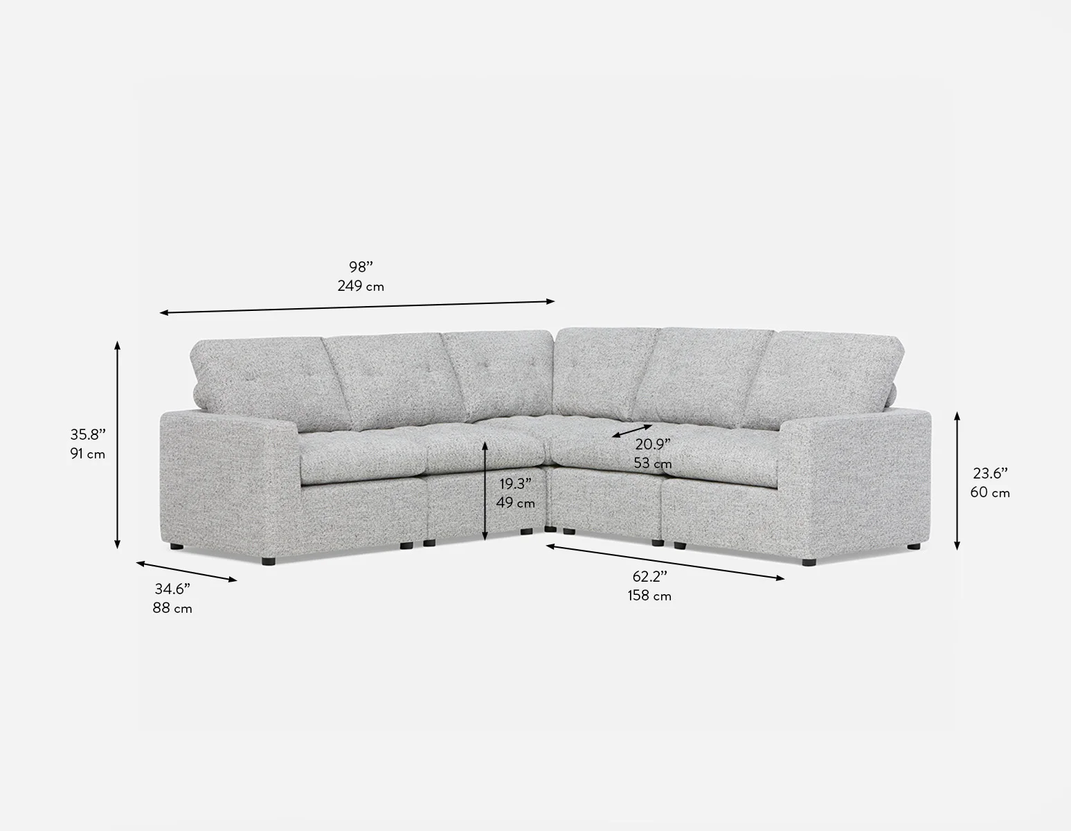 LEONIA — Contemporary sectional sofa (70-92-32-30) - Image 10