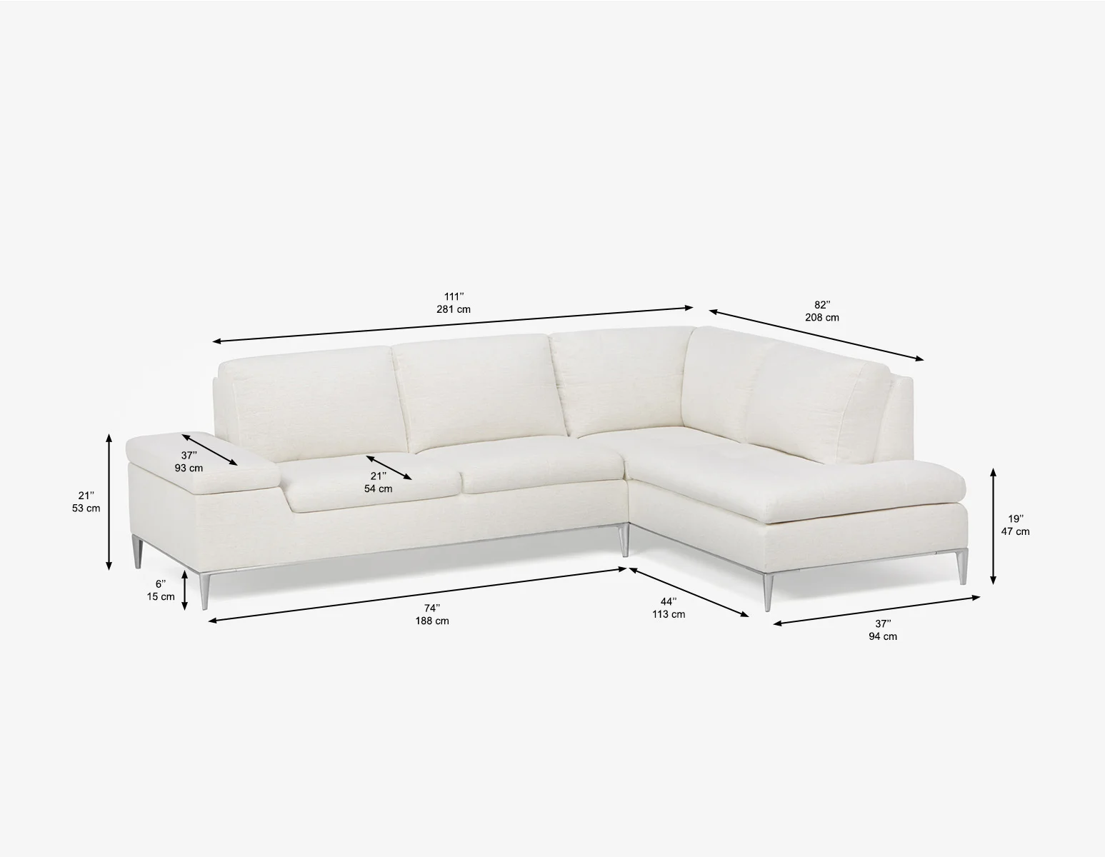 ANDREW — Right-facing sectional sofa in performance fabric (45-44-77-46) - Image 11
