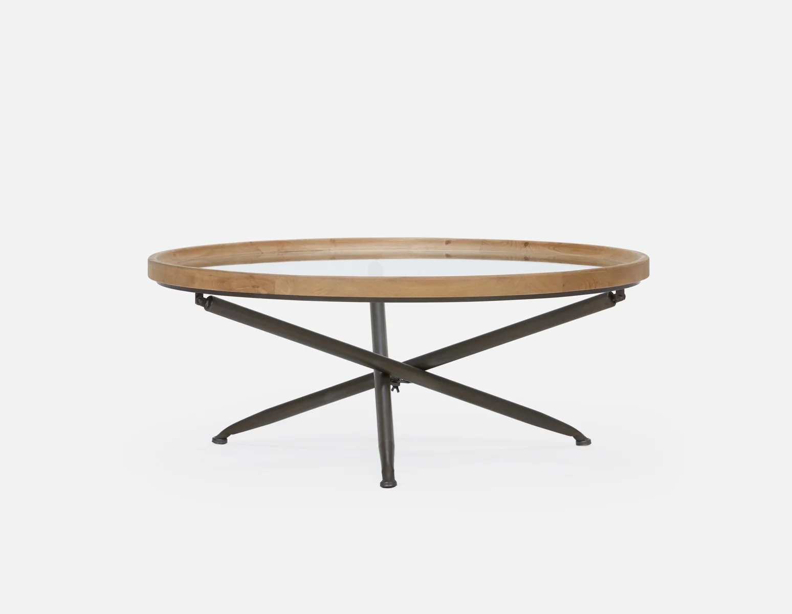 KAY — Fir wood coffee table with tempered glass top 100 cm (45-27-12-42) - Image 5