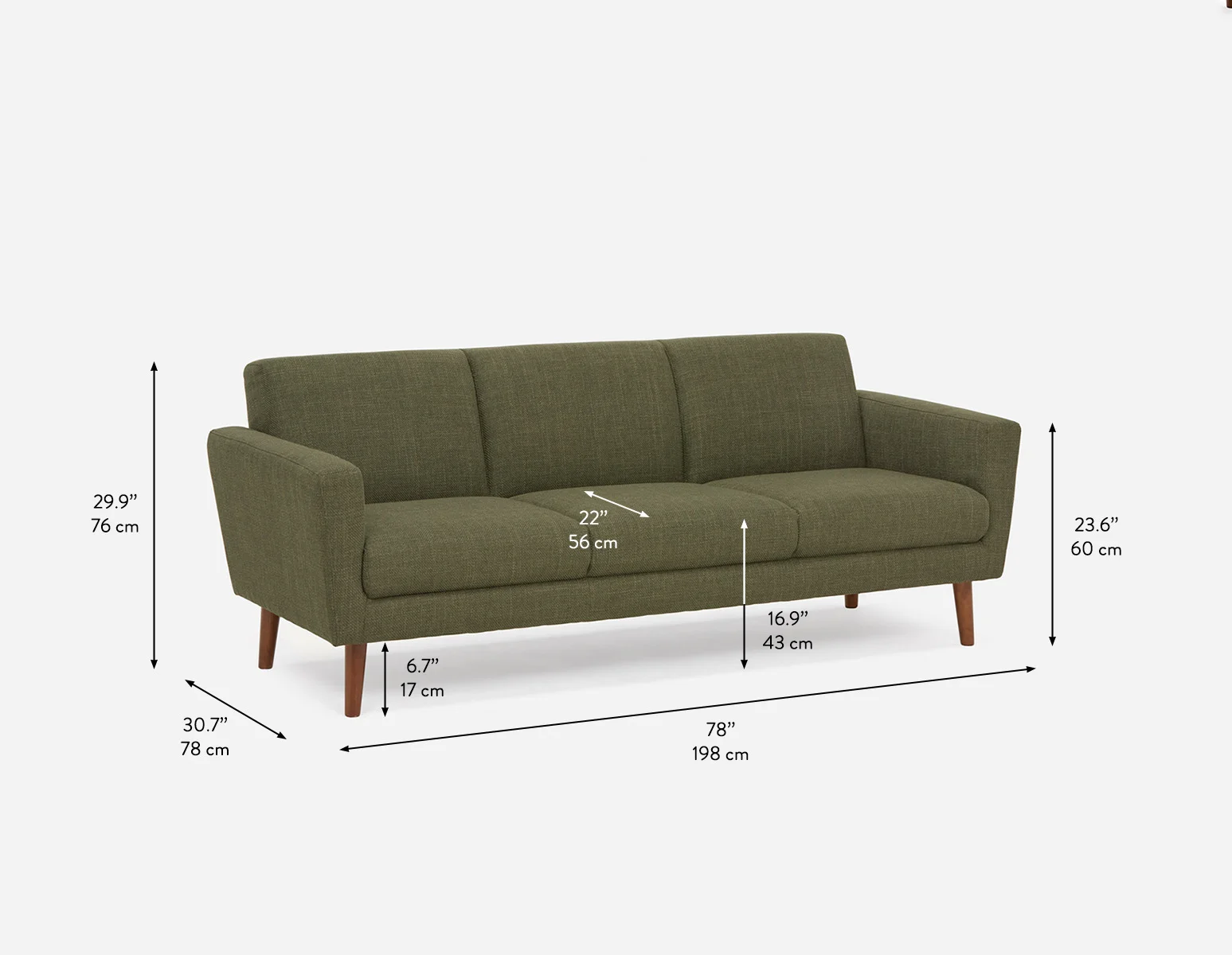 VALOIS — Mid-century modern apartment sofa (88-15-21-26) - Image 10