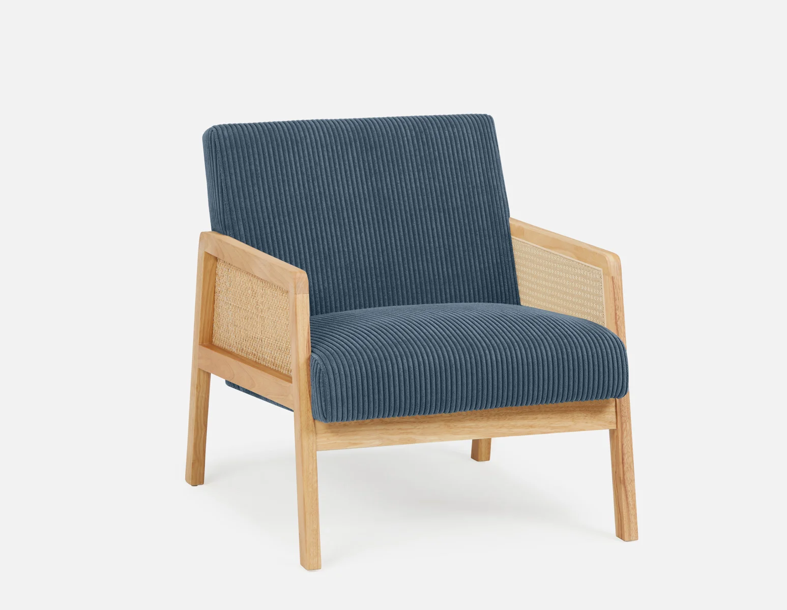 BECKETT — Armchair with corduroy and rattan accents (58-39-40-60) - Image 15