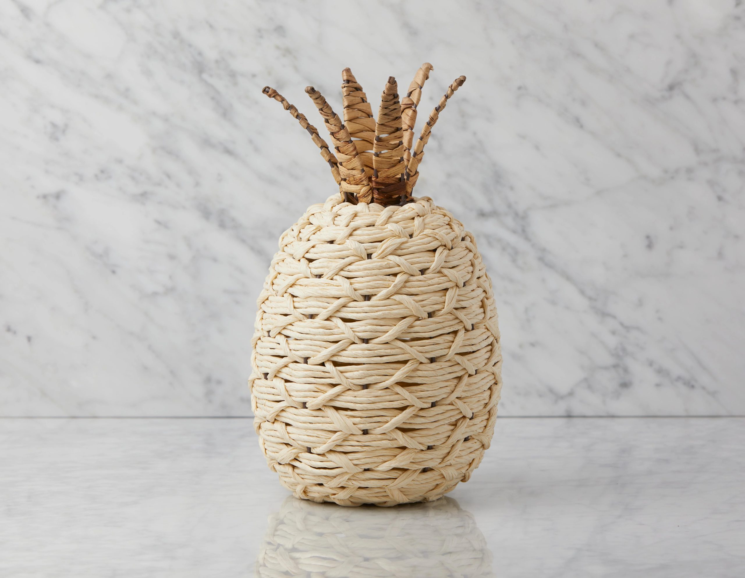 JOEY — Decorative straw pineapple 37 cm