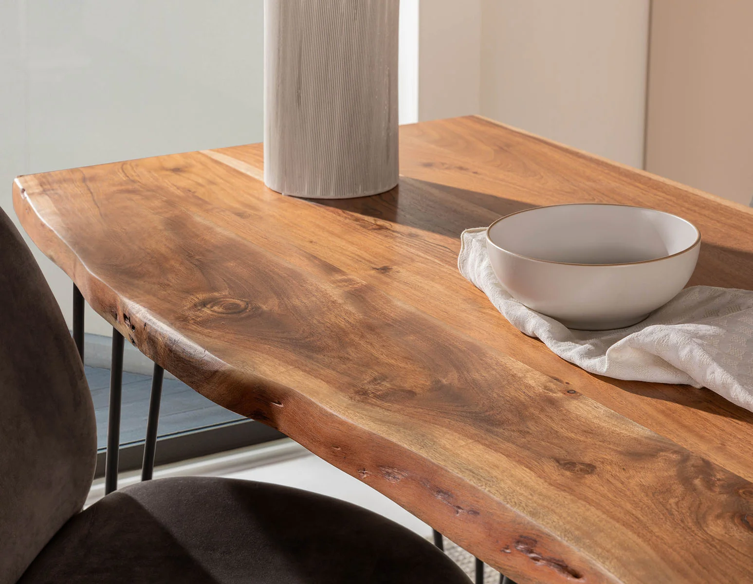 RENO — Solid acacia wood bar table 160cm - Image 9