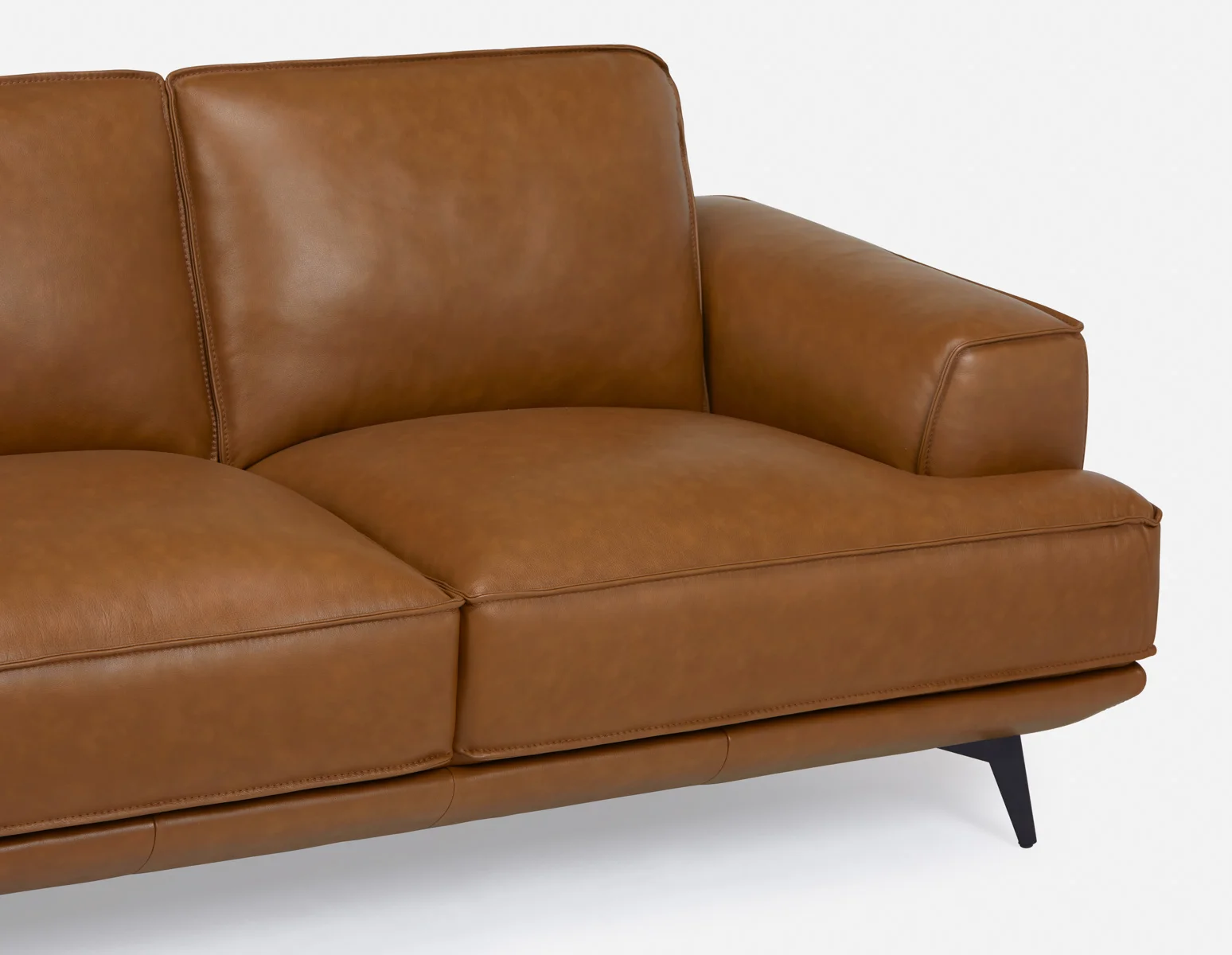 ALPHA — 100% leather mid century 3-seater sofa (79-69-64-96) - Image 6