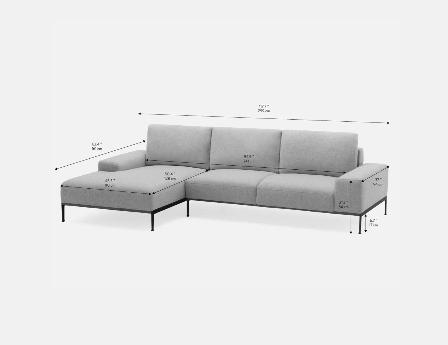 PRESTON — Modern left-facing sectional sofa - Image 10