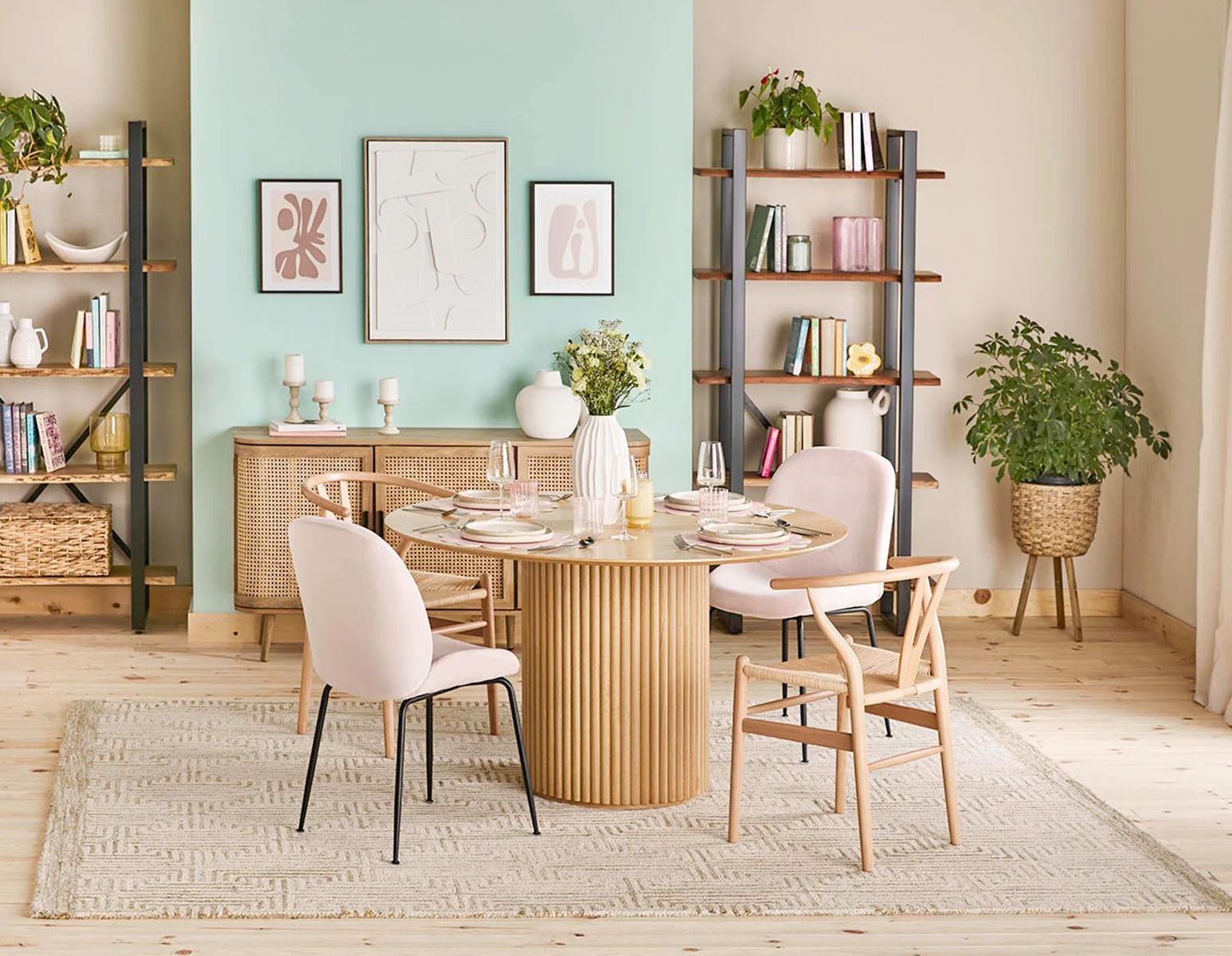 RENO — Acacia wood 5-tier bookcase