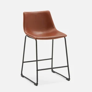 HAYDEN — Retro-modern counter stool with backrest 61 cm (25-91-25-96)