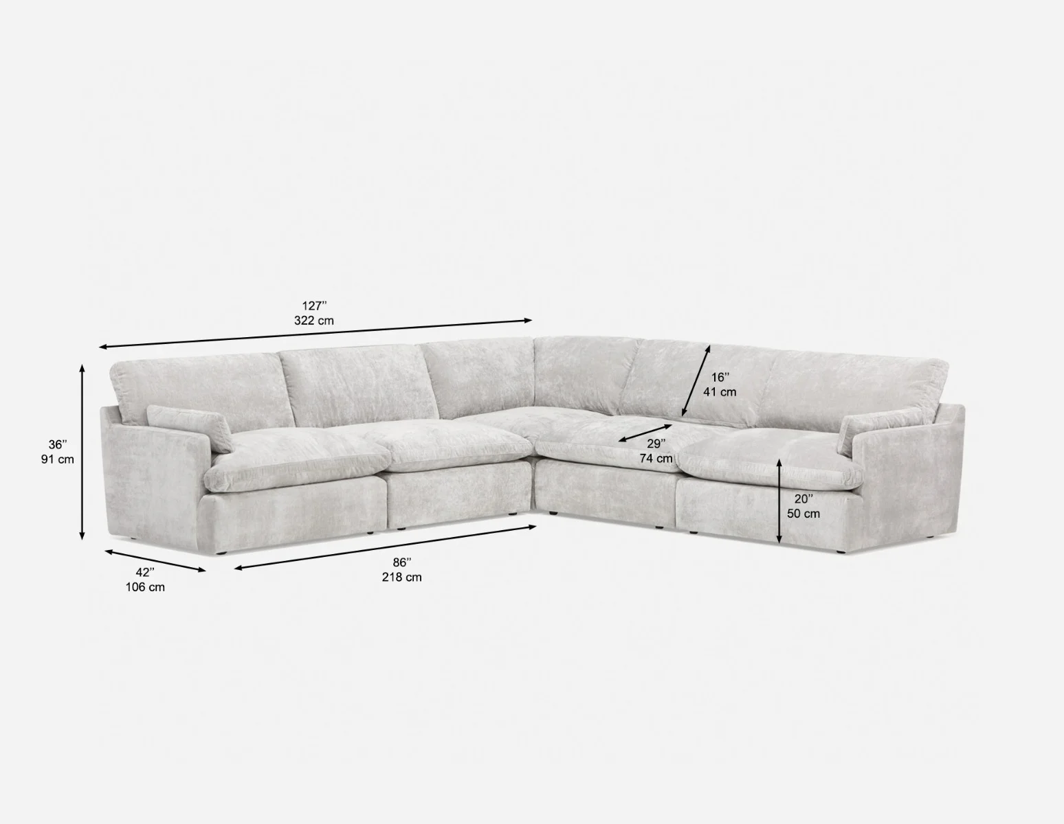 CHABLIS — 5-pc modular interchangeable sofa (53-19-55-30) - Image 6