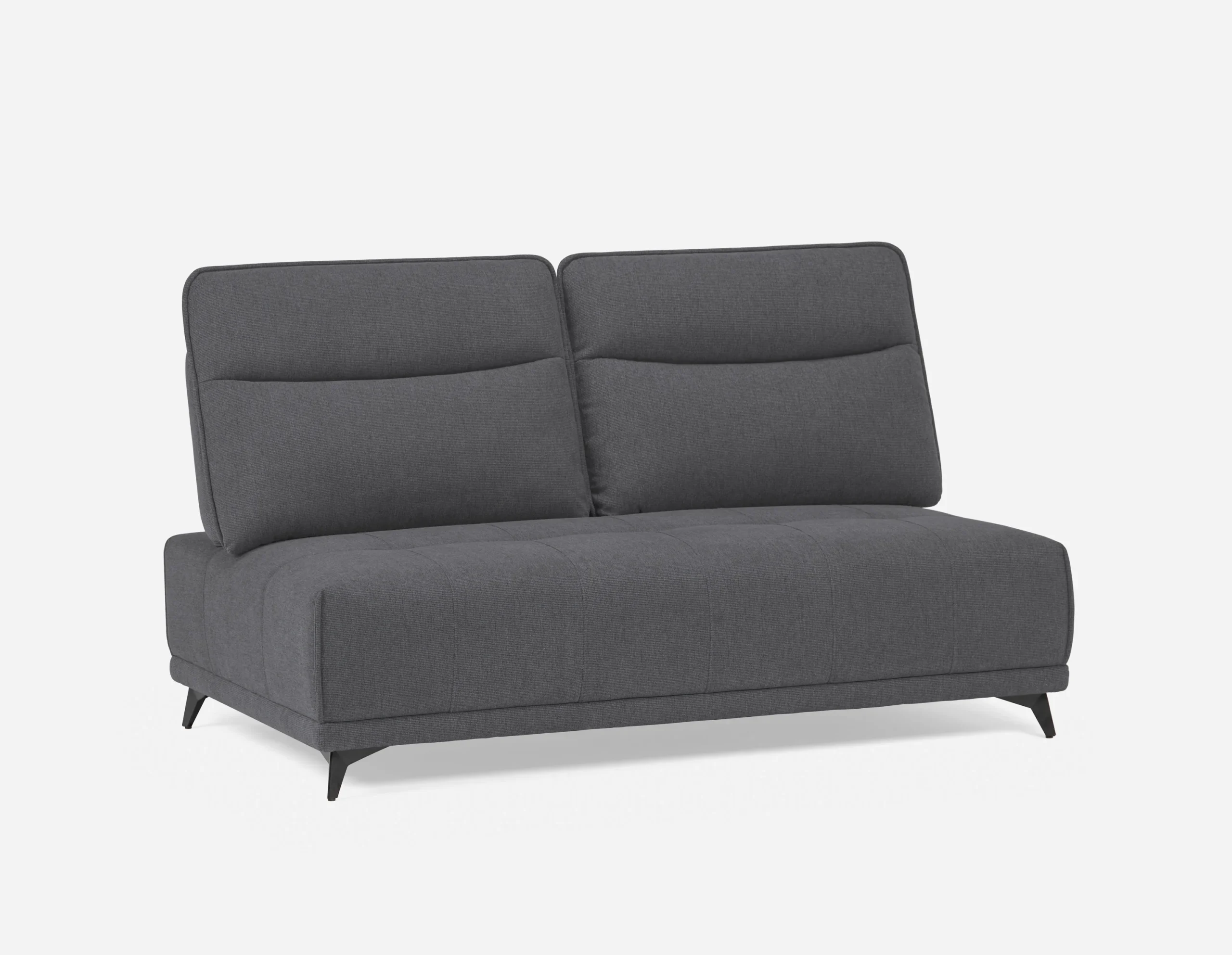 SIMON — Modern contemporary armless loveseat with adjustable backrest (75-79-85-30)