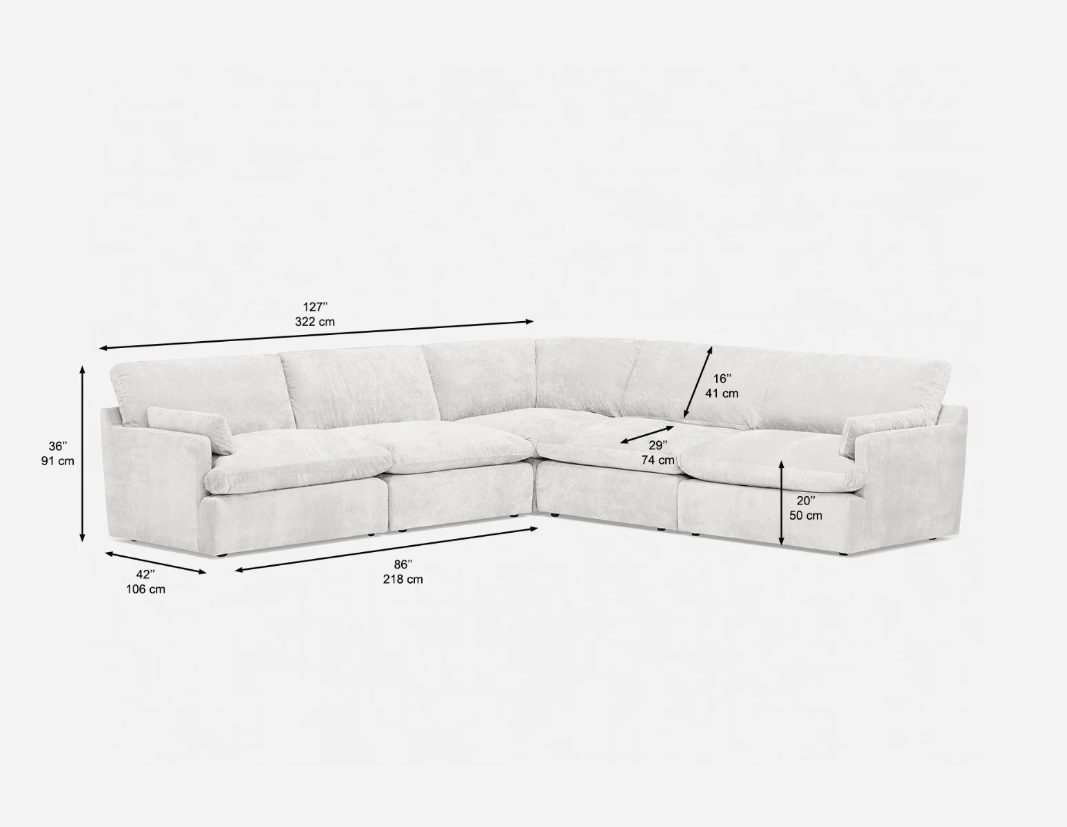CHABLIS — 5-pc modular interchangeable sofa (53-19-55-46) - Image 6