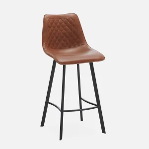MALI — Mid-century modern bar stool with backrest 76 cm (55-54-87-96)