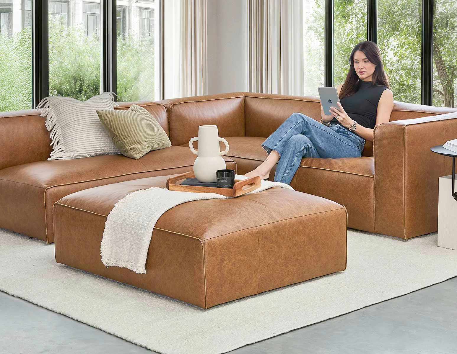 MONTE — 100% leather classic 3-seater sofa (39-69-47-49) - Image 16
