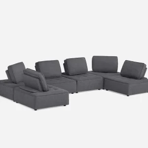 LEON — 6-pc modular interchangeable sofa (38-76-91-33)