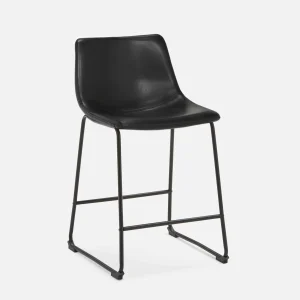 HAYDEN — Retro-modern counter stool with backrest 61 cm (25-91-25-20)
