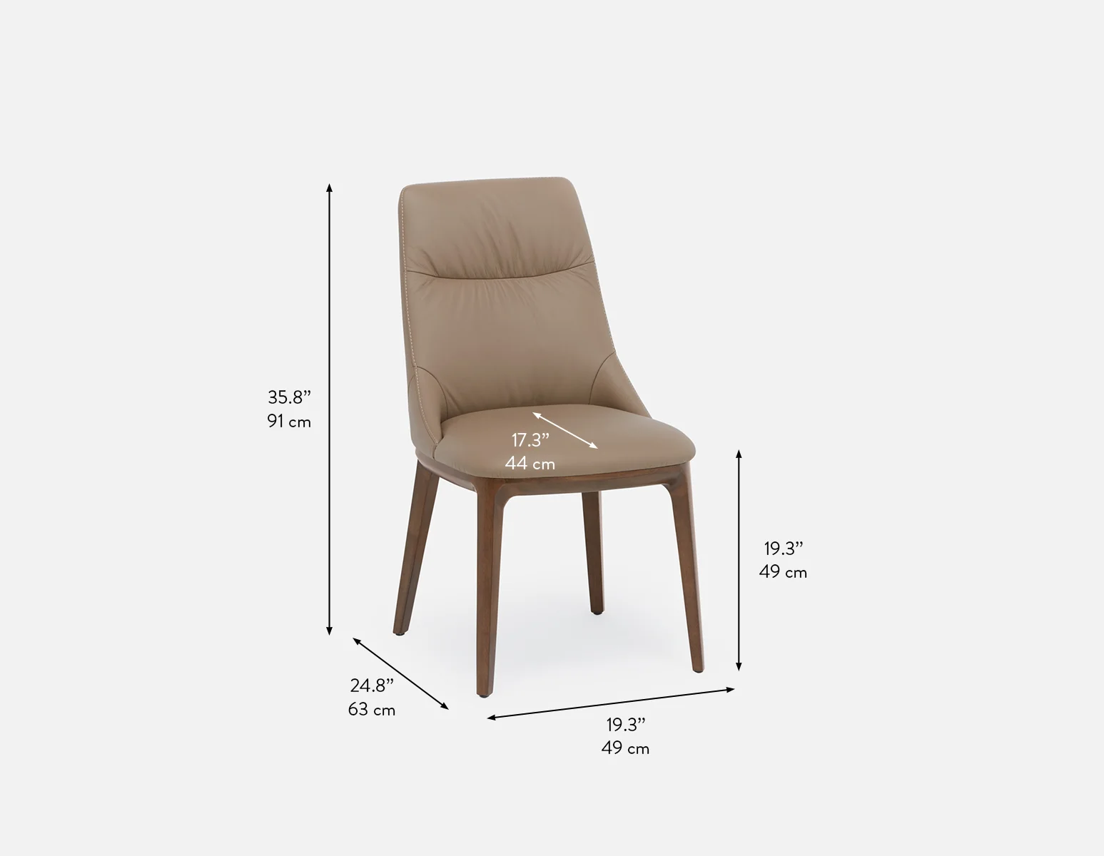 TOLEDA — 100% leather contemporary dining chair (59-02-51-93) - Image 11
