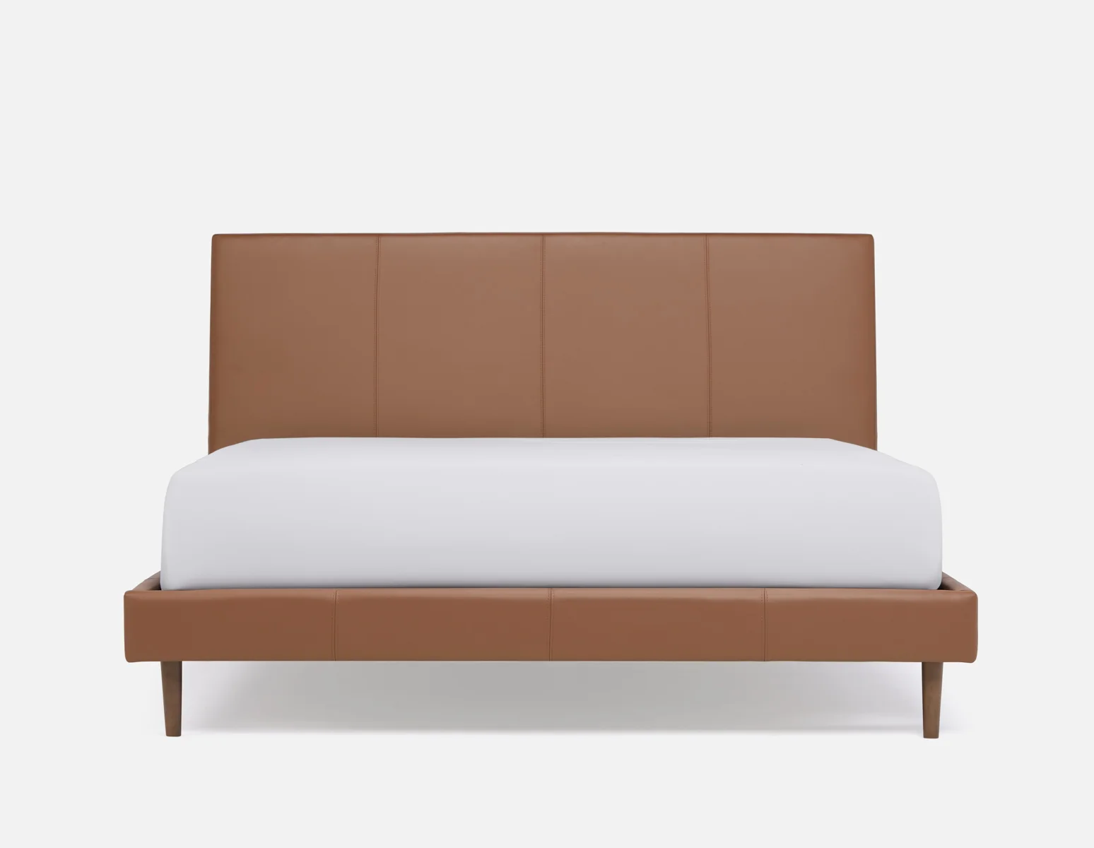 JAVIER — Mid-century modern 100% leather king size bed (95-93-52-31) - Image 8