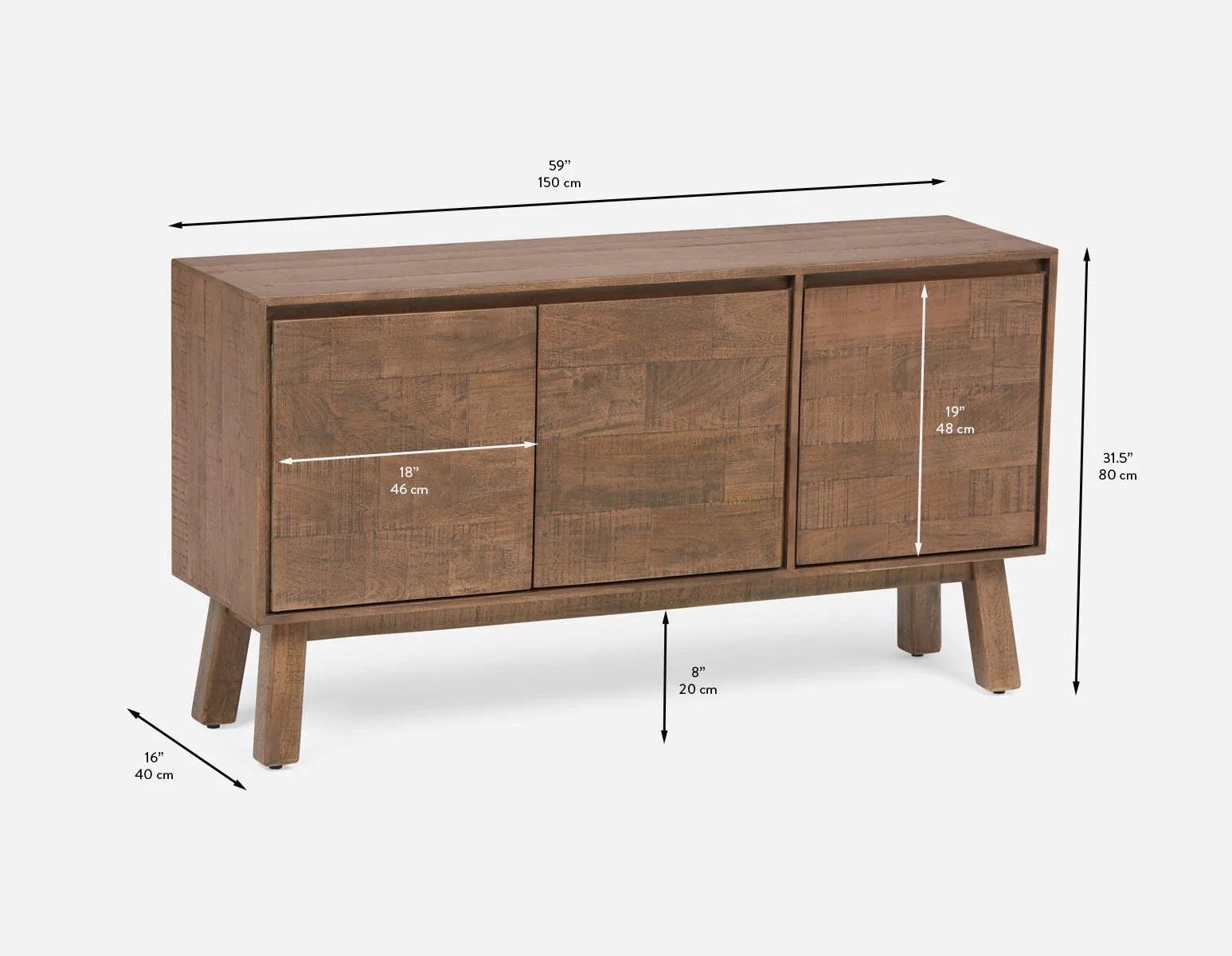 THESSALIA — Distressed solid mango wood sideboard (27-15-63-96) - Image 13