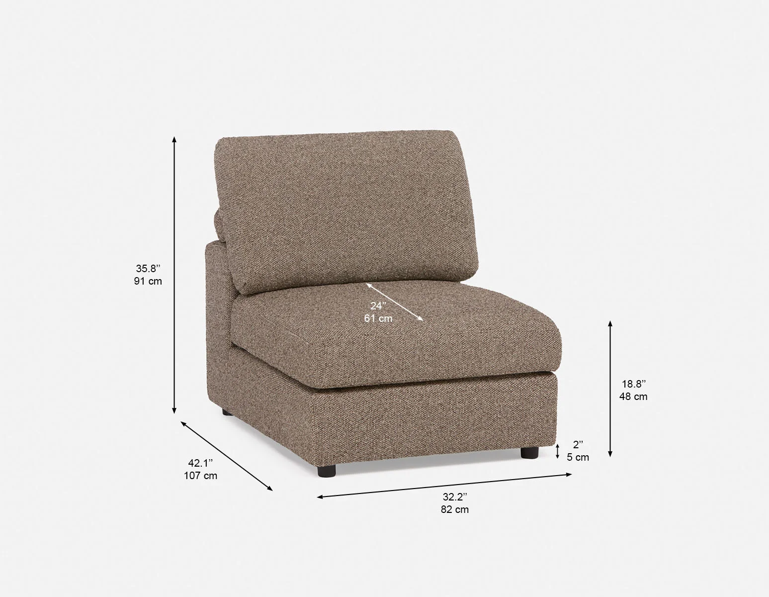 OLISA — Contemporary modular armless sofa (23-38-92-52) - Image 11