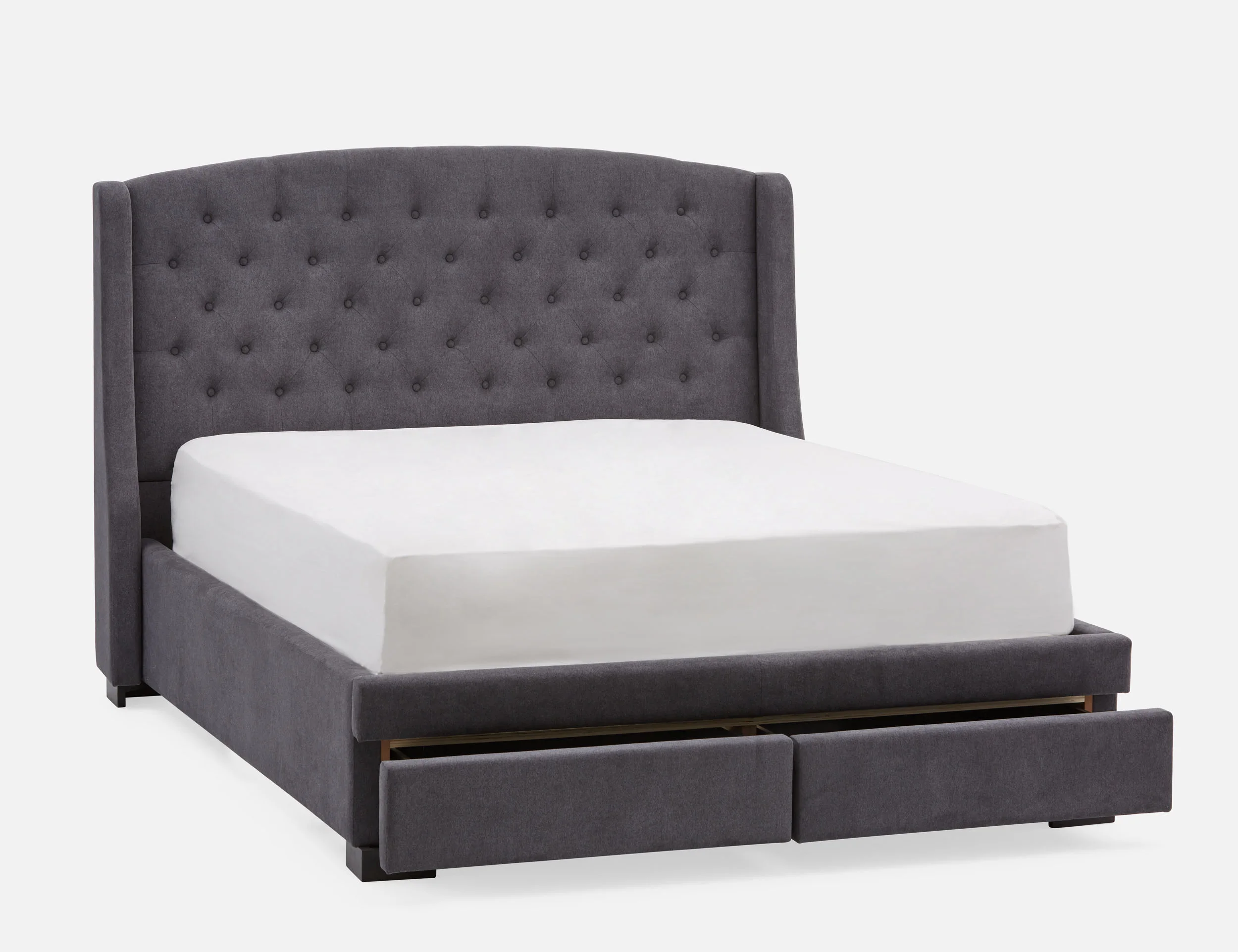 RAVEL — Traditional tufted upholstered wingback queen size bed with storage (81-42-52-33) - Image 7