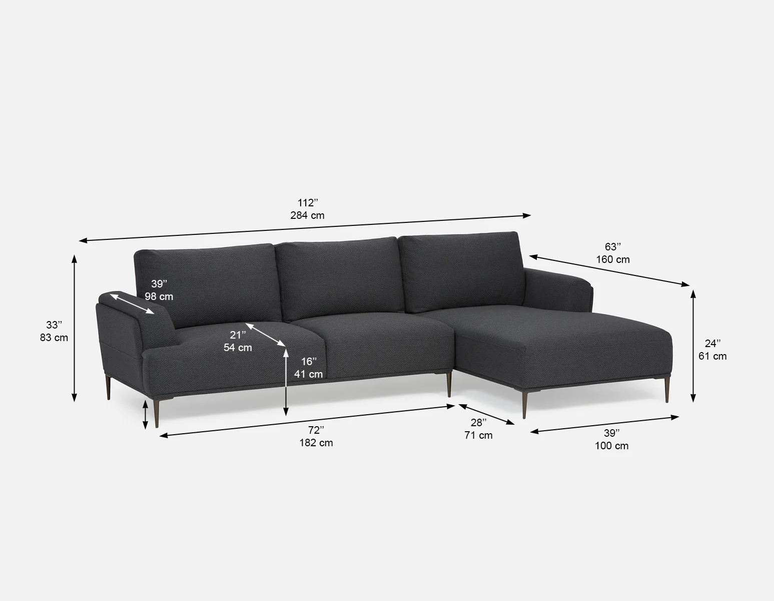 VICTOR — Contemporary right-facing sectional sofa (03-84-97-33) - Image 8