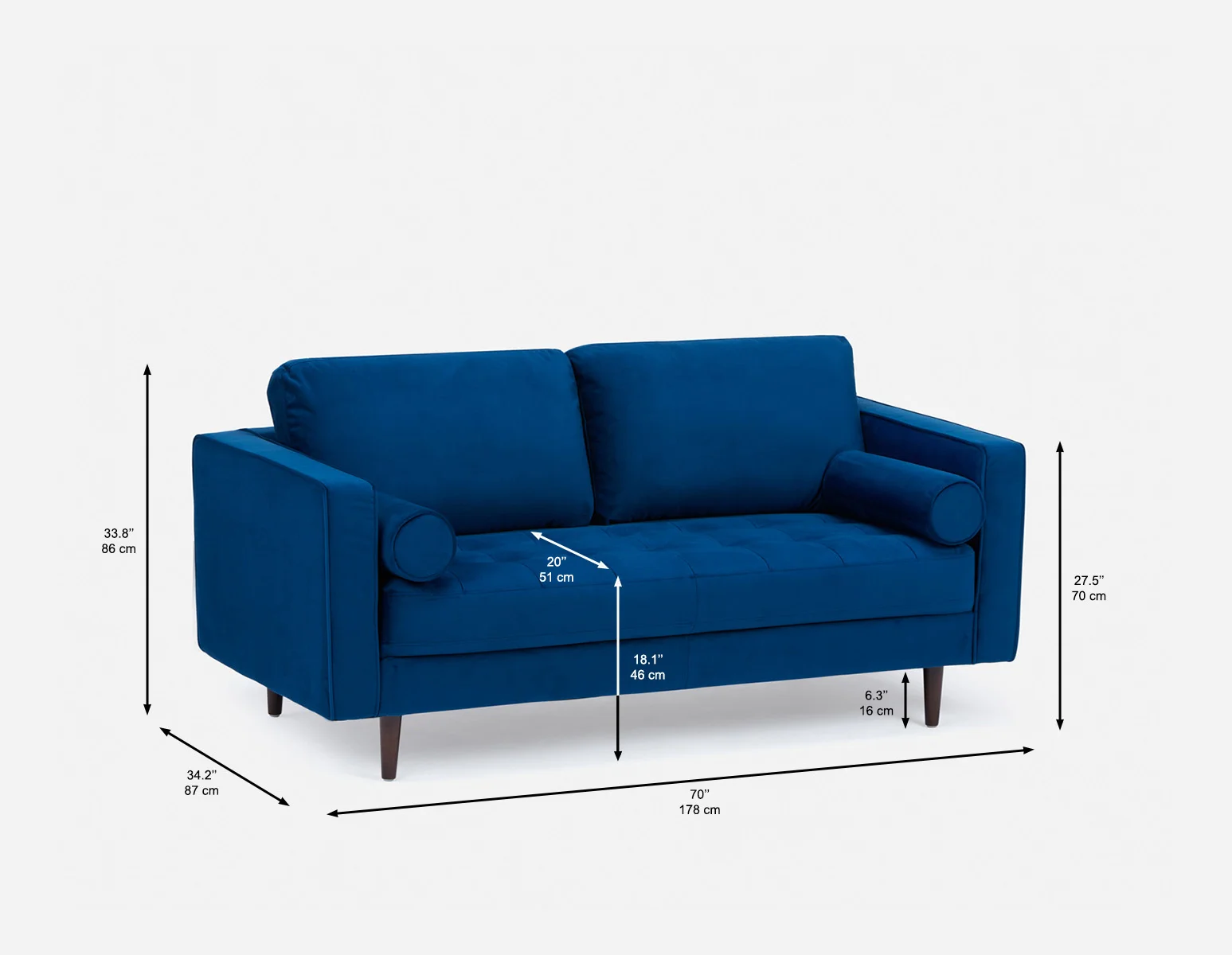 KINSEY — Velvet loveseat - Image 11