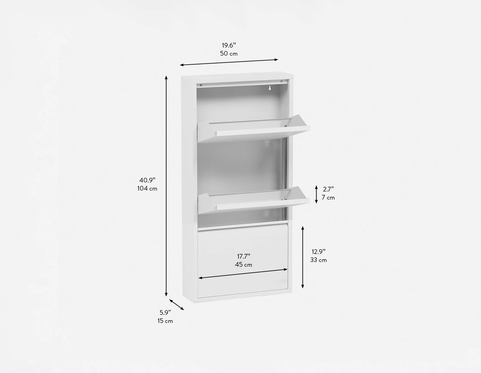 BERT — Modern 3-door shoe cabinet (46-63-74-10) - Image 10