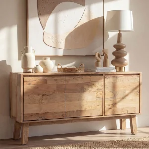 THESSALIA — Distressed solid mango wood sideboard (27-15-63-42)