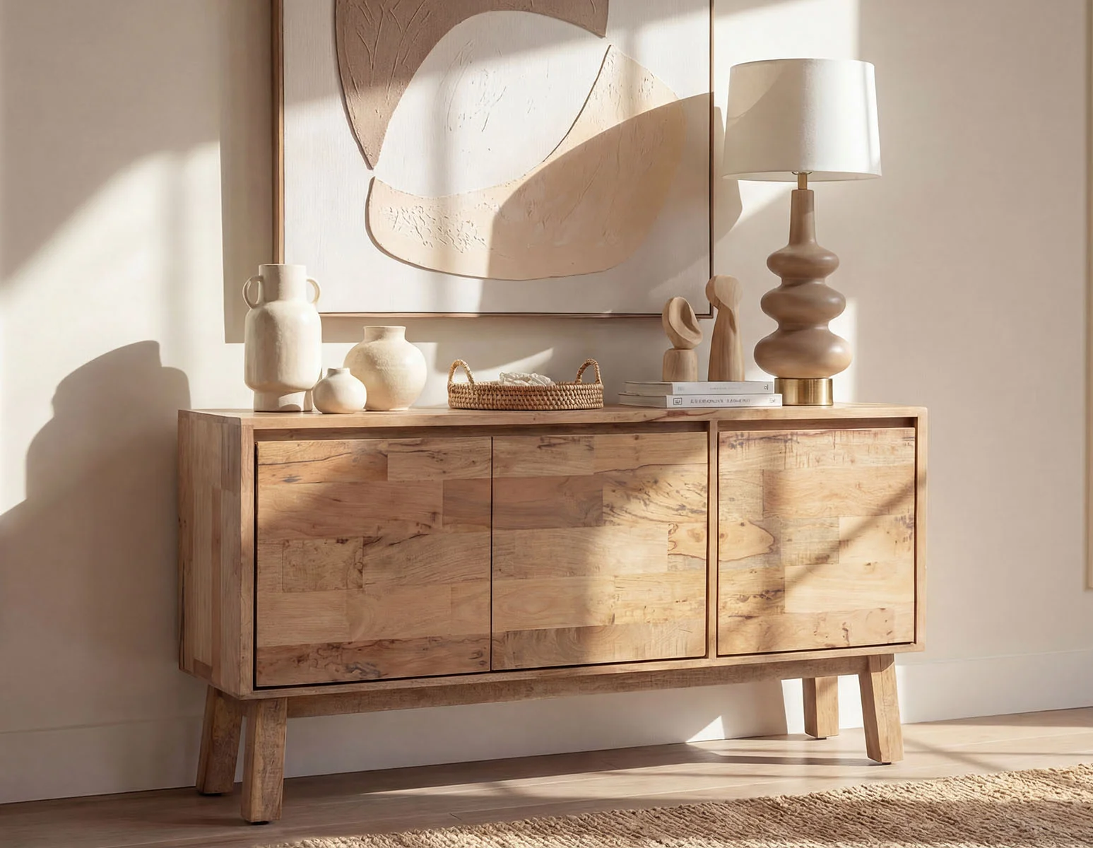 THESSALIA — Distressed solid mango wood sideboard (27-15-63-42)
