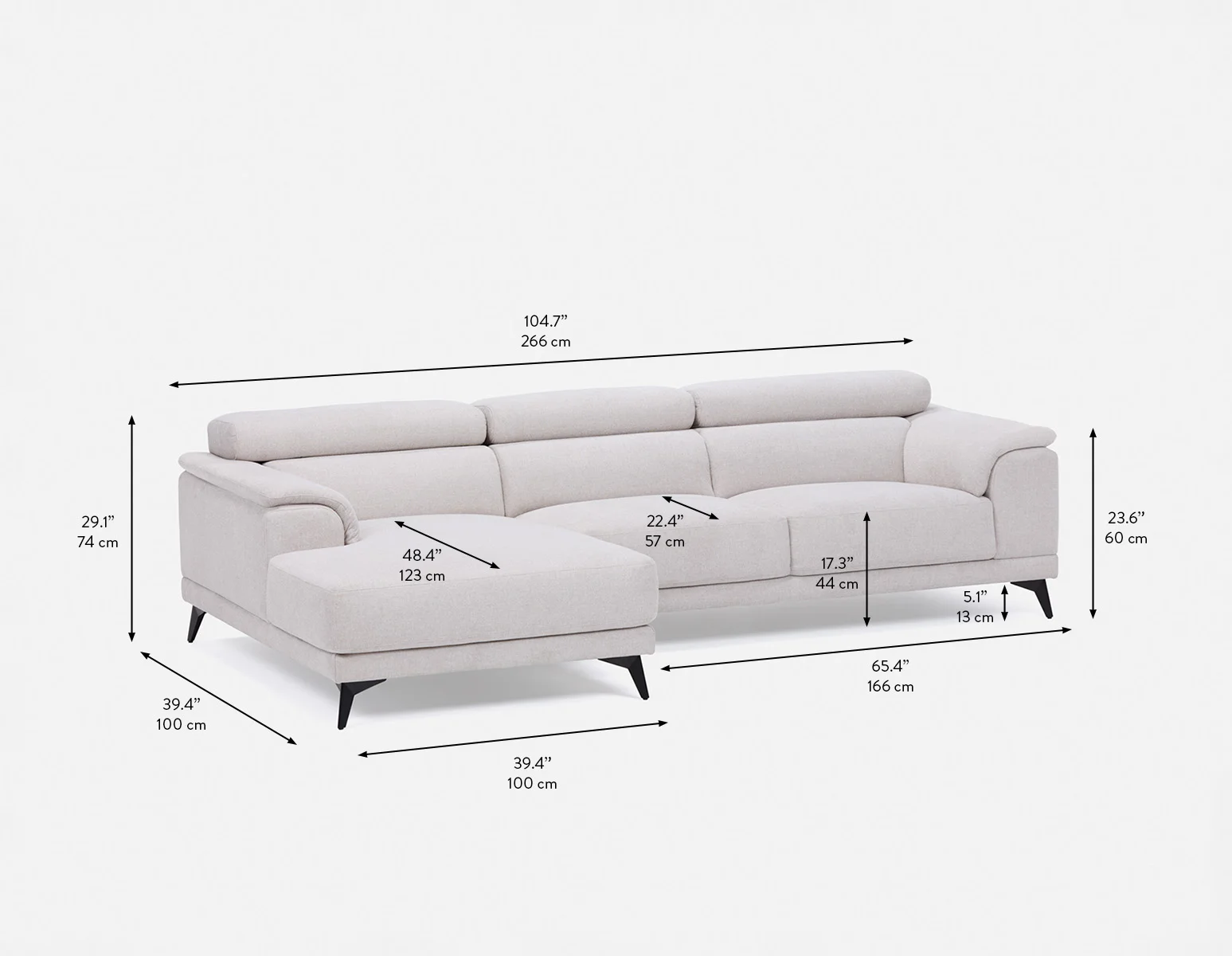 VENTURA — Modern left-facing sectional sofa (21-96-18-95) - Image 13