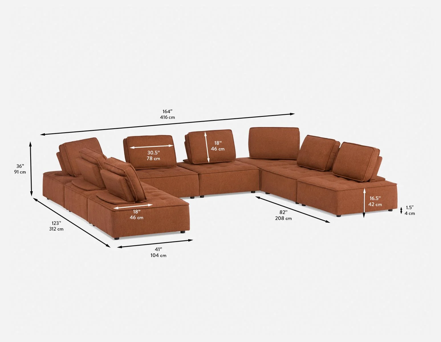 LEON — 8-pc modular interchangeable sofa (64-97-53-45) - Image 8