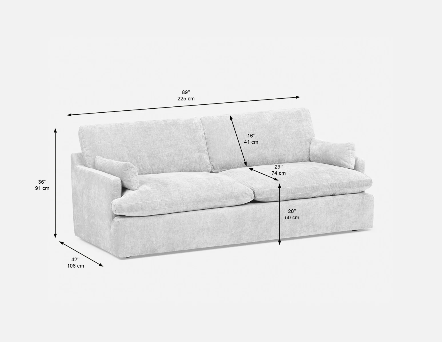 CHABLIS — Contemporary sofa 89" superior comfort (27-90-71-62) - Image 11