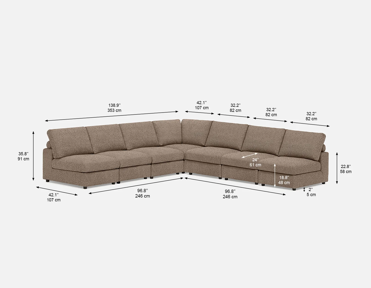 OLISA — 7-pc modular interchangeable sofa (36-70-78-52) - Image 8