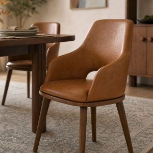 VITTA — 100% leather modern contemporary dining chair